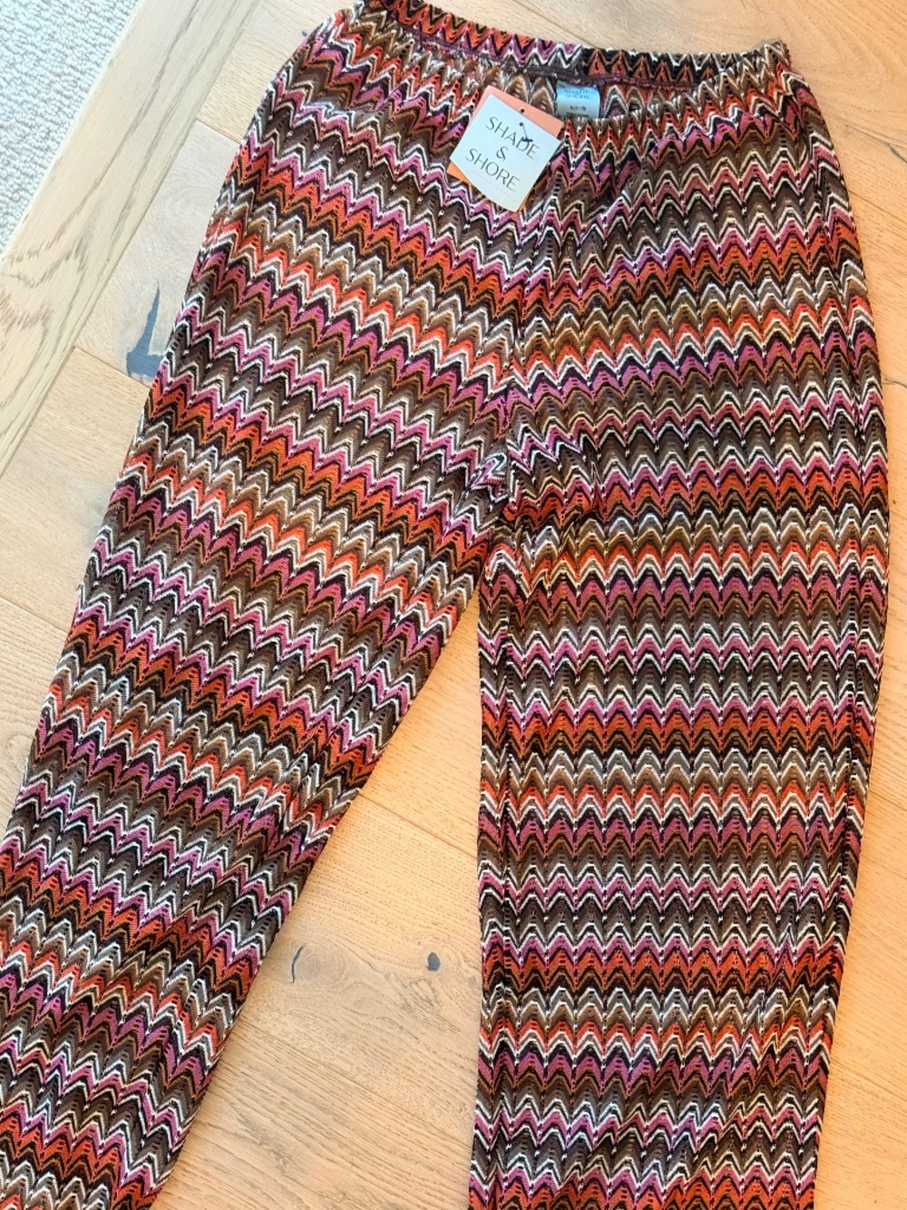 Shade & Shore Pucci-Inspired Crochet Chevron Beach Pants – NWT